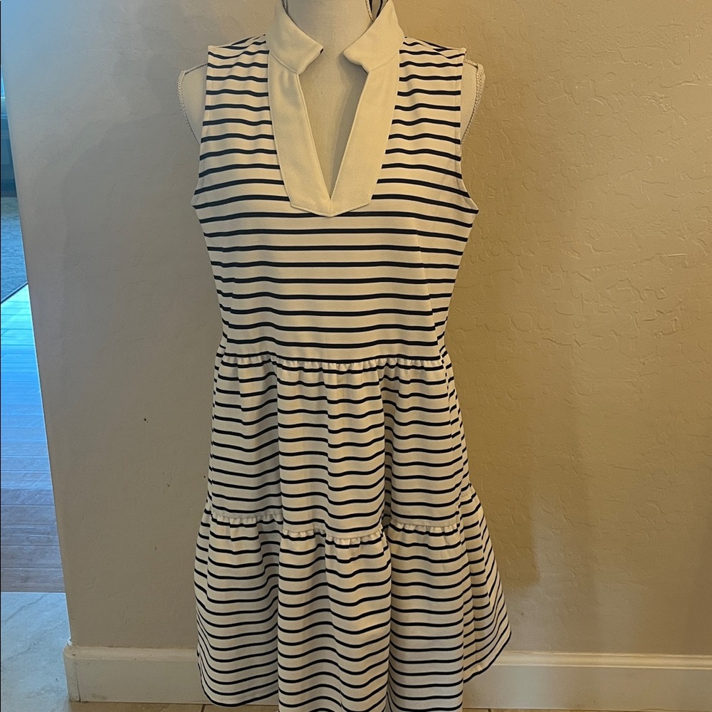 Eliza J White navy & white nautical style sleeveless sundress